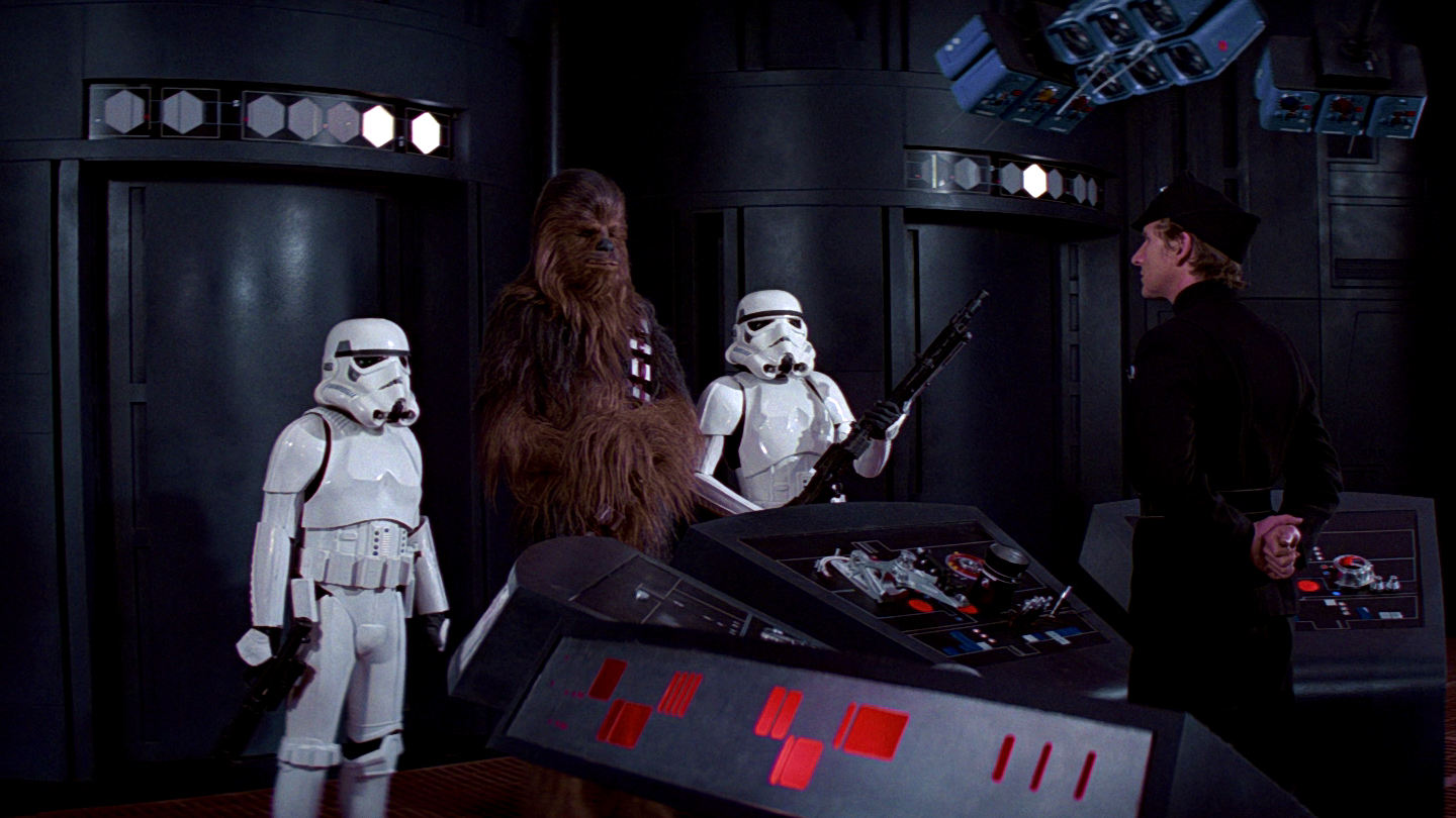 Luke, Han and Chewie on the Death Star.