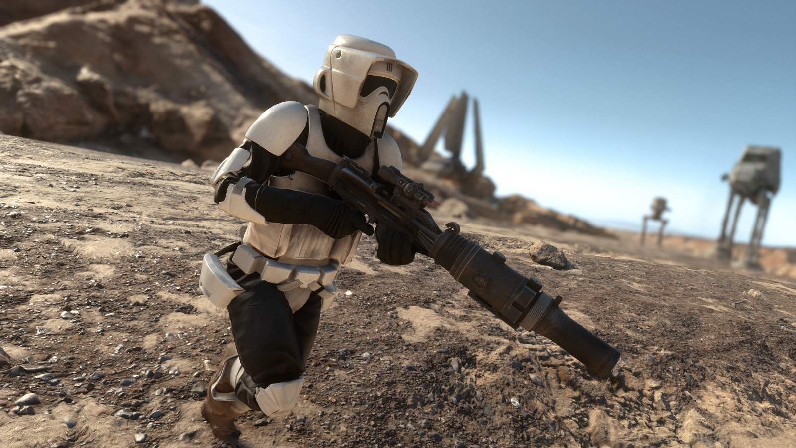 Scout trooper on Tatooine.