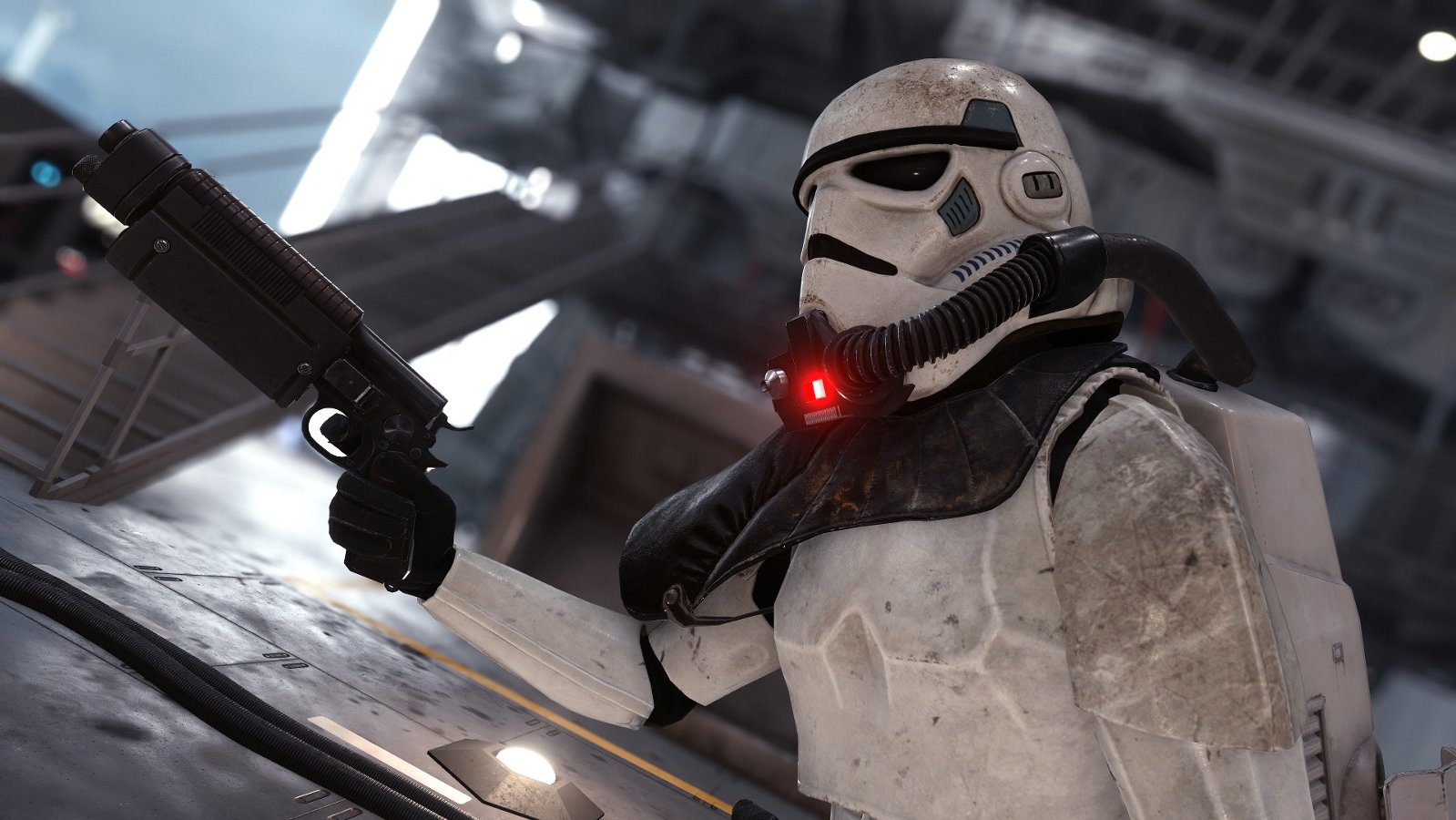 A stormtrooper with the Bryar Pistol in Battlefront.