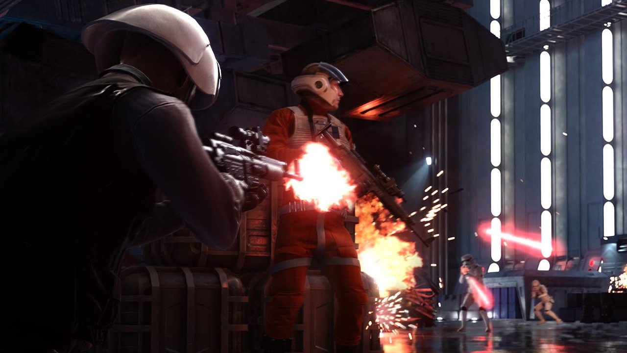 Fighting in the hanger of the Death Star in Battlefront.