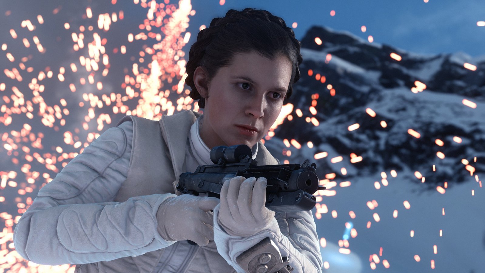 Leia on Hoth in Battlefront.