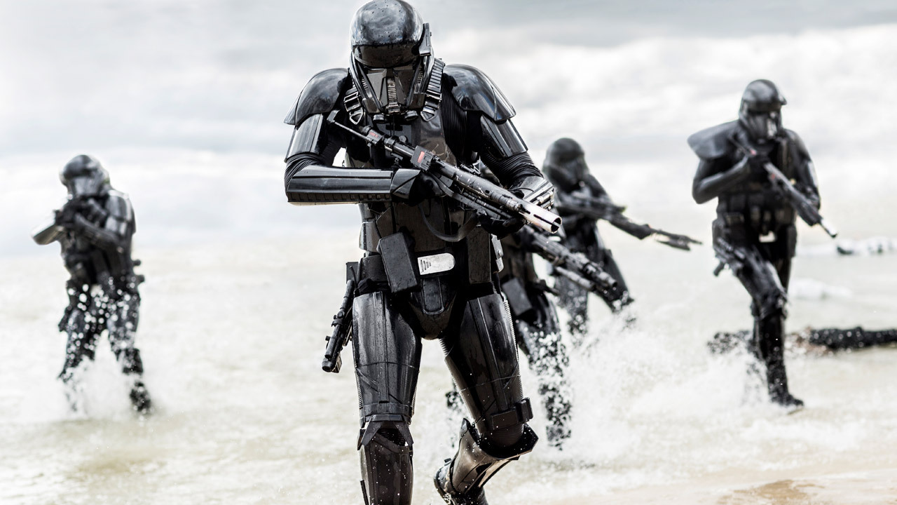 Death Troopers on Scarif in Rogue One.