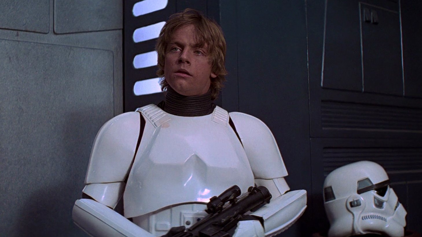 Stormtrooper Luke in A New Hope.