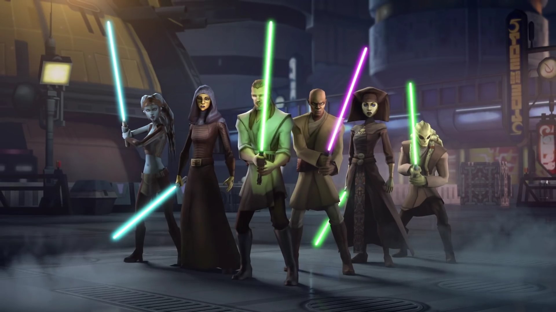 Jedi knights in Star Wars Galaxy of Heroes.