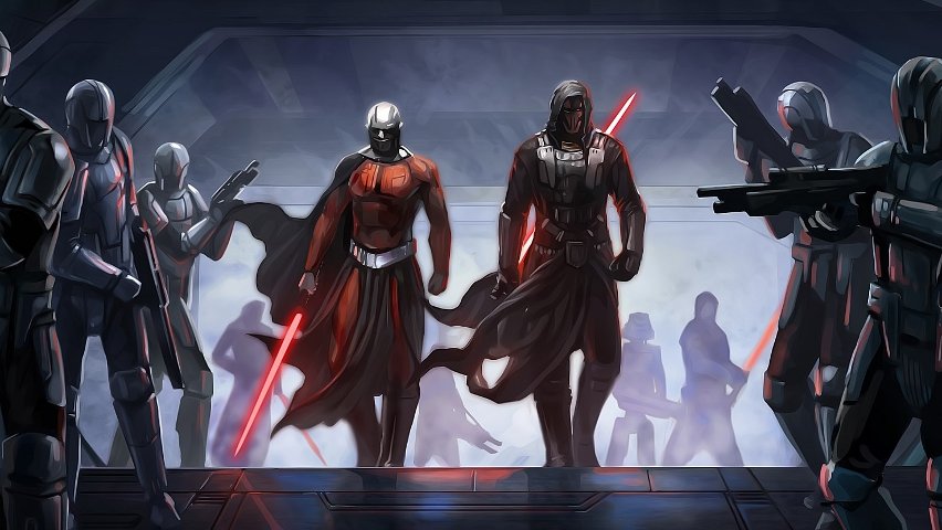 Malak and Revan from KOTOR.
