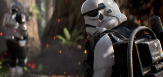 A stormtrooper and scout trooper in the Battlefront II reveal trailer.