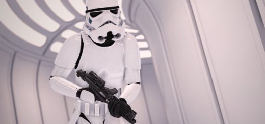 A stormtrooper on Bespin in Battlefront. Image by Cinematic Captures.